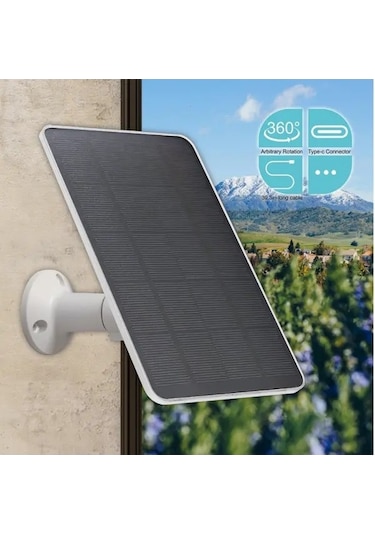 Besthome1 3w Usb Güneş Paneli Dc 6v Siyah Güvenlik Kamerası, 360 Şarj Cihazı, Mikro Usb / Usb-c Bağlantı