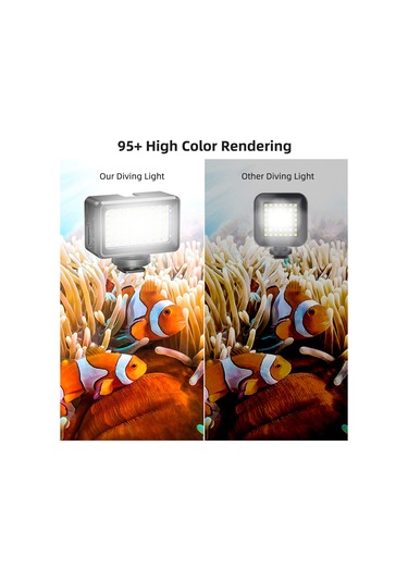 Monyee 5w Su Altı Led Işık Kiti - 40m Su Geçirmez, 7 Işık Efekti, 2000mah Pil, 3 Renk Filtreli, Kamera Kılıfı Dahil Siyah