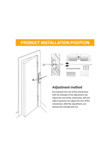 Otomatik Kapı Kapatıcı Ayarlanabilir Ağır Hizmet Tipi Yaylı Kapı Beyaz