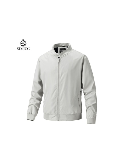 Erkek Ceket, İlkbahar Ve Sonbahar, Sade Uçuş Ceketi, Günlük Erkek Giyim Beyaz