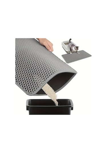 Elmpaly Devasa 35x24 İnç Hücreli Çift Katmanlı Kum Tutaçlı Kaymaz Krem Halı