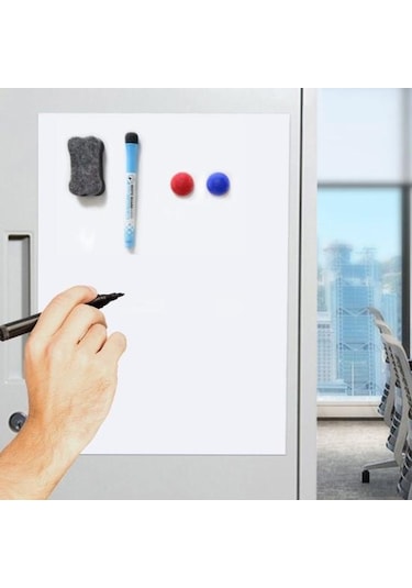 Beyaz Tahta Etiket Silinebilir Yeniden Kullanılabilir A3/a4/a5 Mini Mesaj Panosu Buzdolabı Mıknatısı Dekorasyon Okul Aksesuarları L Round