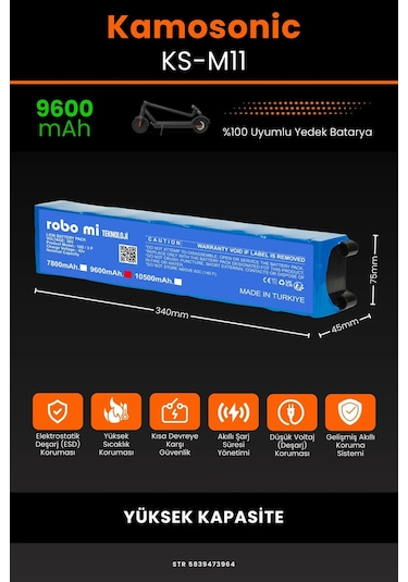 Kamosonic Ks-M11 / 36v 9600mAh Elektrikli Scooter Bataryası