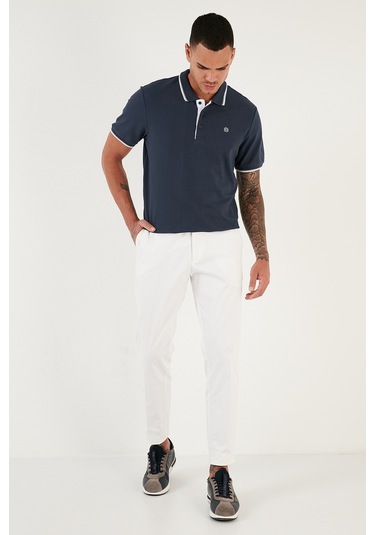 Buratti % 100 Pamuk Düğmeli Regular Fit Erkek Polo Yaka T Shirt 5902118 Lacivert