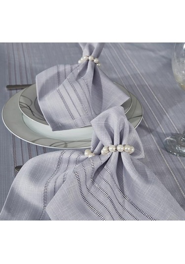 Corvver 26 Parça Dertsiz Masa Örtüsü Takımı Gri Gri