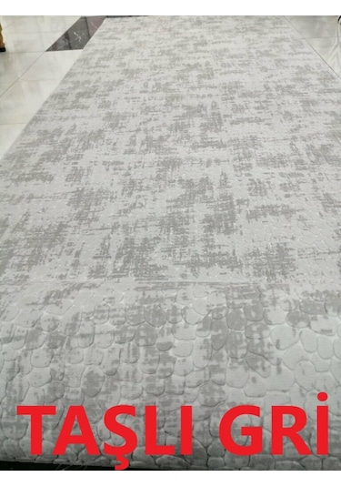 Aksu Halı Taşlı Gri Kabartmalı Seç Beğen Kaymaz Taban Yolluk