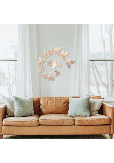 Monyee Altın 3d Kelebek Duvar Sticker, Ev Dekorasyonu, Mutfak/oda Dıy Dekor, Parlak Kağıt Materyal,立体 Tasarım Altın