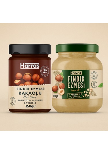 Fındık Ezmesi 2'li Kakaolu 350 Gr & Parçacıklı 310 Gr