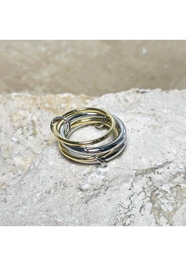4'lü Gold-silver Sade Yüzük Çok Renkli