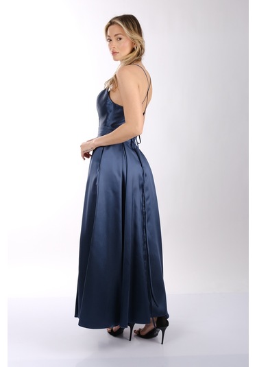 Abiye Elbise Dori 00kb7078 Koyu İndigo