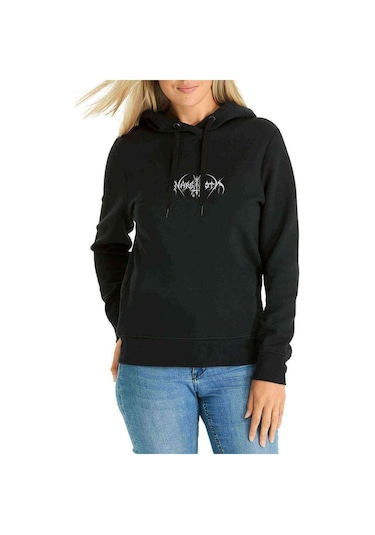 Jahreszeiten Almanya Black Metal Heavy Metal Baskılı Siyah Kadın (534807835)
