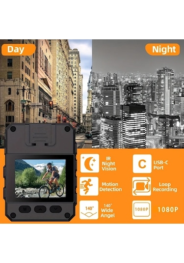 Dashanshop Jiacuali Taşınabilir Hd Dvr Camera 32gb Tf Card 1080p Full Hd Gece Görüşü Hareket Algılama Bisiklet Araç Ev Seyahat Güvenlik