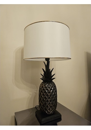 Siyah Ananas Eskitme Abajur Renkli