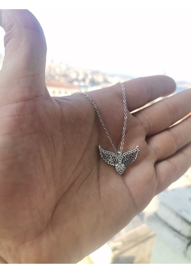 Ervanur Zirkon Taşlı Melek Kanatlı Kalp Kolye Gümüş