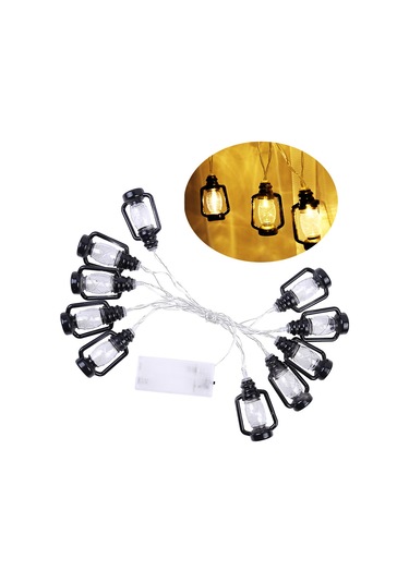 Honmex 1.5m 10 Led Kerosene Flaşlı Sürekli Aydınlatma Noel Dekorasyon Lambası, 2xaa Pil İle Islak Beyaz Işık Ilık Beyaz