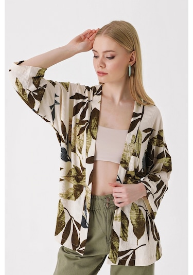 Bigdart 5862 Örme Kimono - Haki 001