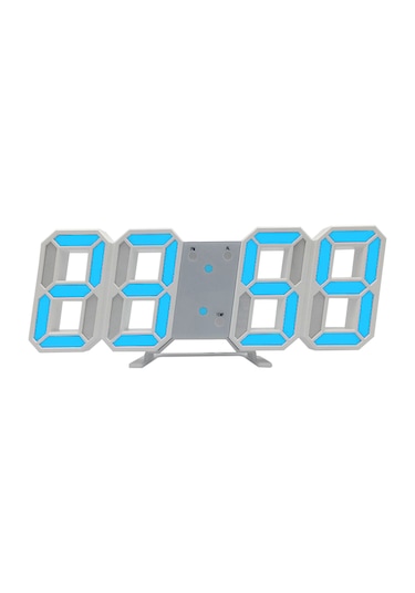 Teltree Çok Fonksiyonlu Büyük Ekran 3d Led Duvar & Masa Saati - Sıcaklık Göstergeli, Alarmlı, Ev Ofis İçin ÇOk Renkli