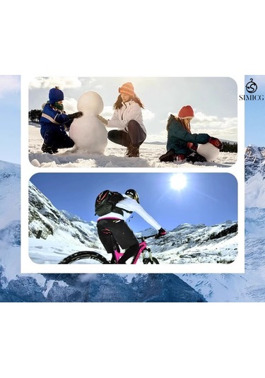 Kayak Sıcak Rüzgar Geçirmez Su Geçirmez Dokunmatik Ekran Eldiveni Gri Beyaz