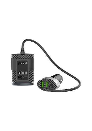 Kilifone - Araç Şarj Seti Zr-c502 2+2 - Siyah - T9690 Siyah