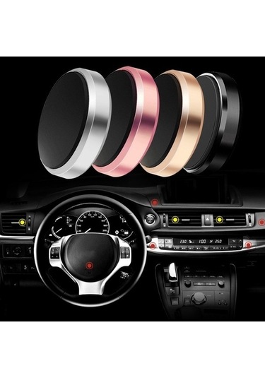 Pazly Yuvarlak Manyetik Tutucu A8 Araba İçin Çok Amaçlı Hava Gümüş - Gz - Telefon Montaj -