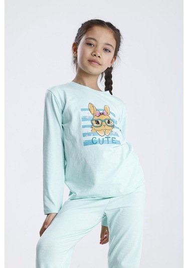 Baskılı Pijama Takımı Mint