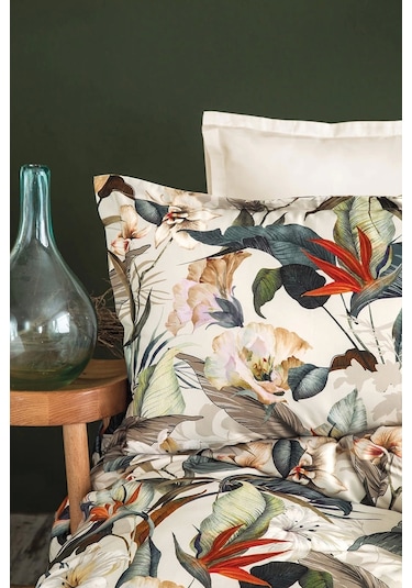 Spasso %60 Tencel Lyocell %40 Pamuk Dijital Saten Nevresim Takımı Aile Seti