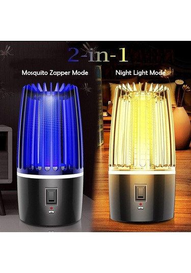 Dancemonkey Usb Şarjlı Uv Sivrisinek Tuzağı Gece Lambası - 4000mah Pil, 16 Saat Kullanım Mavi Mavi
