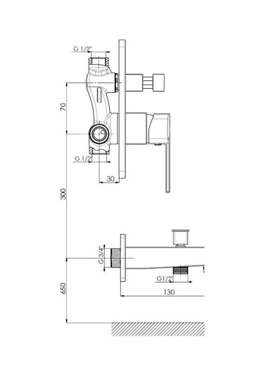 Gpd Tam Ankastre Duş Seti Pedra Siyah