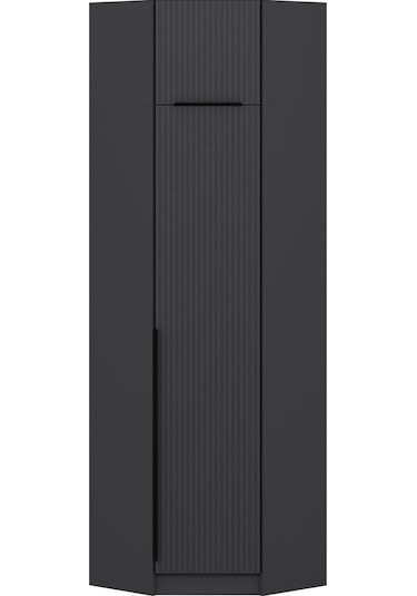 Kale 1 Kapaklı Köşe Dolap + Yüklük Antrasit Antrasit 235cm Antrasit