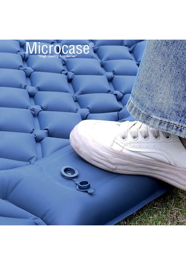 Katlanabilir Çift Kişilik Şişme Outdoor Kamp Yatağı Al4526 Mavi