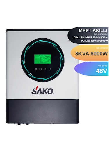 Sako Sunon Iv 8kw 48v Tam Sinus Akıllı İnverter 450vdc