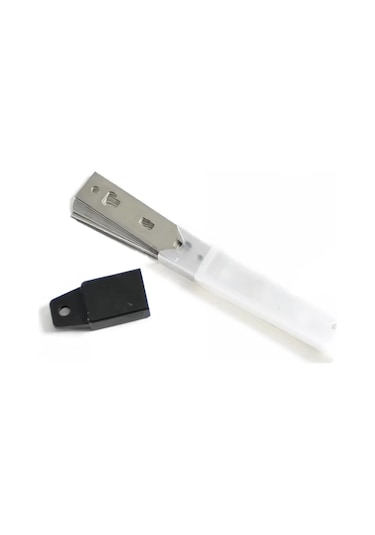 Mck Metal Cam Kazıma Aparatı Metal 25 Adet Cam Kazıma Jilet Gri