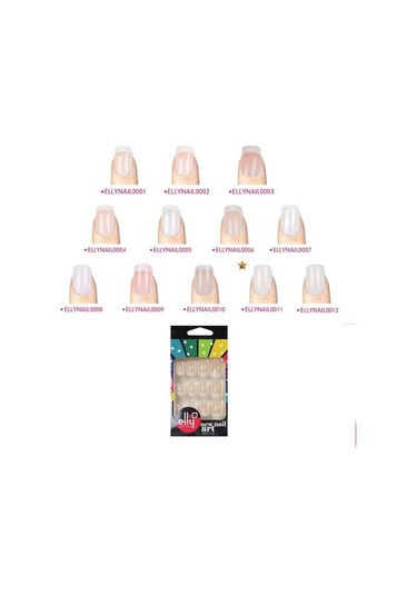 Elly Nail0011 Doğal 24'Lü French Takma Tırnak Set