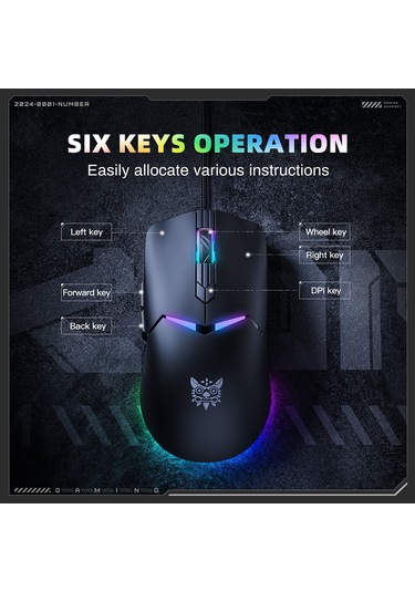 Onıkuma Cw929 Rgb 6400dpı Kablolu Fare Siyah Diğer