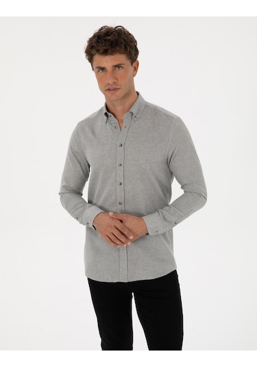 Pierre Cardin Erkek Gri Gömlek Desenli 50316768-vr024 Gri