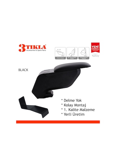 Dacia Duster 2013 Delmesiz Çelik Ayaklı Siyah Kolçak Kol Dayama