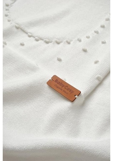 Bebek Triko Battaniye 85 85cm %100 Organik Pamuk - Yenidoğan Serisi - Csy8131 Ekru