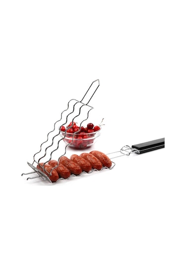 Sosisin Izgarada Pişirilmesi İçin Metal Izgara Sepeti, Sosisler İçin Izgara Rafı, Izgara Filesi, Kelepçe, Piknik, Mutfak Eşyaları