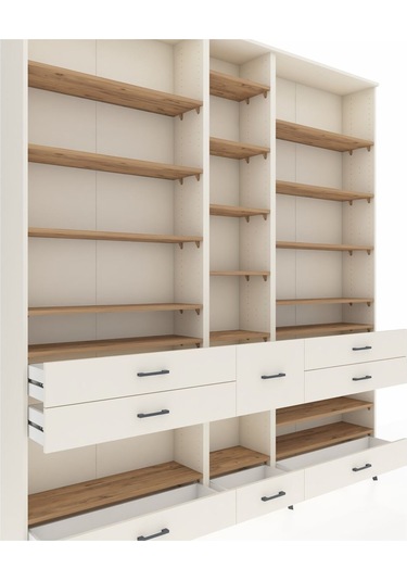 Arges Dolap 19 Raflı 8 Çekmeceli 220x30x243 Aytaşı-çam/aytaşı Atlas Çam/aytası