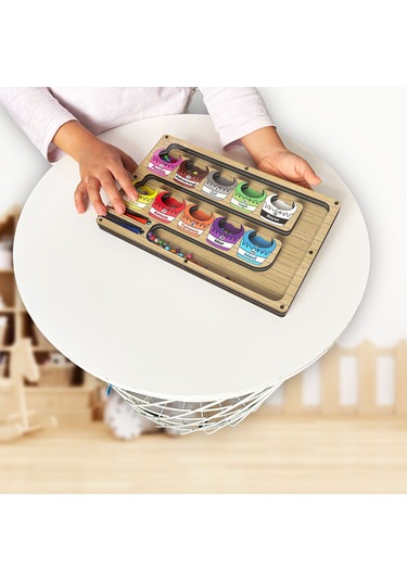 Tineke Manyetik Eğitici Renkli Sayma Ve Eşleştirme Labirenti Eğitim Oyuncağı - Ahşap Montessori Oyunu Kova