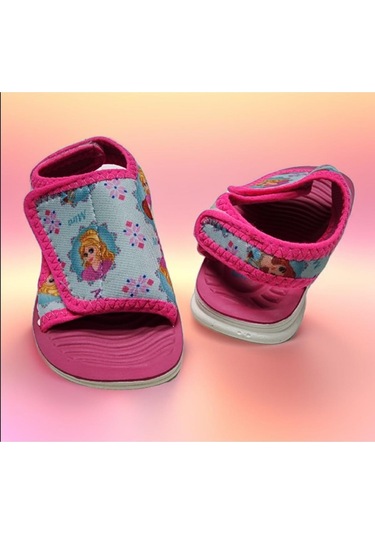 Çocuk Günlük Yazlık Cırtlı Ayarlanabilir Sandalet Fuşya