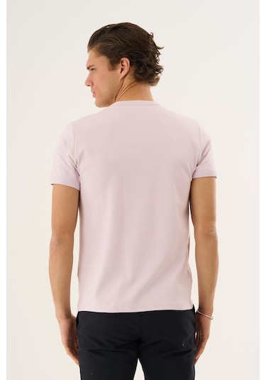 Alexander Gardi V Yaka Kısa Kollu Erkek T-shirt Lila