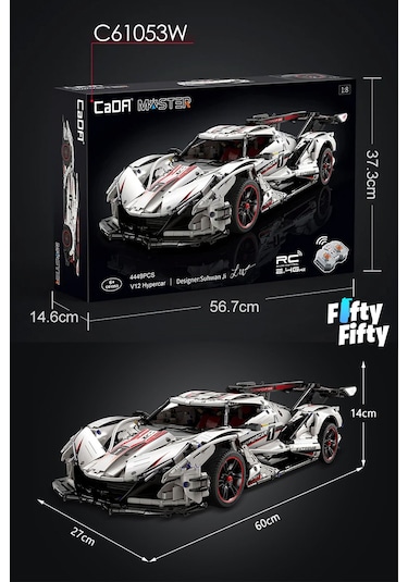 Cada V12 Hypercar -c61053w 4449 Parça Profesyonel Oyuncak Yapım Seti
