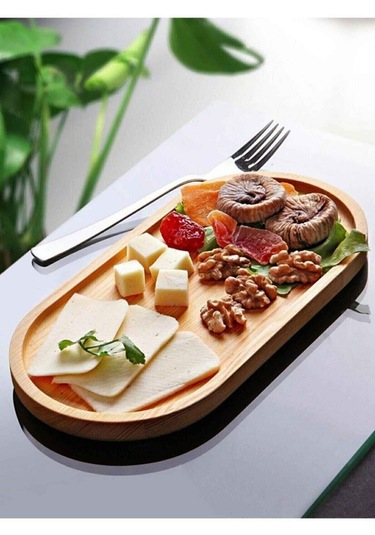 Bambu Sunum Tabağı & Yağdanlık Altı Tabağı 26 Cm Siyah