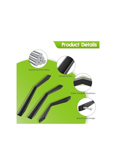 10 Adet Mutfak Dolabı Kulpu Mutfak Kapı Kulpu Siyah Alüminyum Alaşımlı Mobilya Kulpu Vidalarla Mutfak Mobilya Dekorasyonu İçin