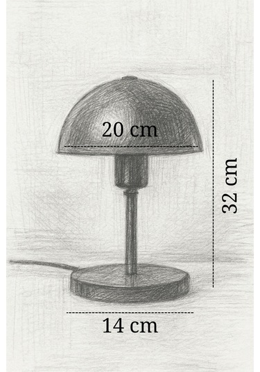 Modern Turuncu Metal Masa Lambası Mantar Başlıklı Dekoratif Masa Ve Komodin Lambası Turuncu