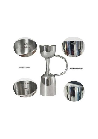 Ankatek W/kolu Paslanmaz Kokteyl Ölçme Jigger - Bar Kalitesi 25/50ml