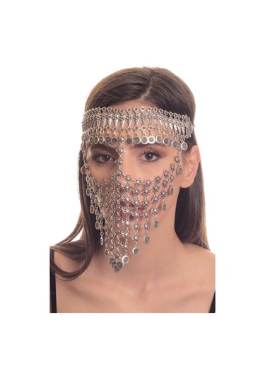 Kadın Antik Gümüş Kaplama Yonca Stilizesi Ayarlanabilir El Yapımı Peçe Gümüş