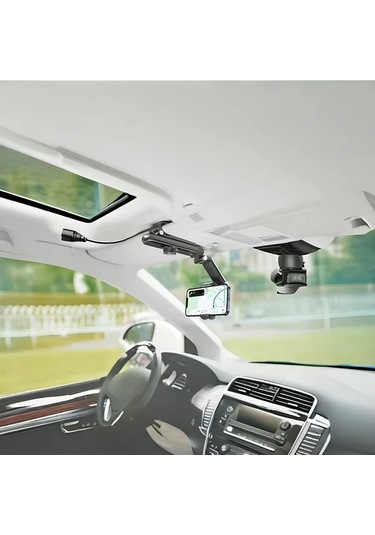 Primepickings Siyah 1080 Derece Dönebilen Güneşlik Smartphone Tutucu Abs Malzeme Su Geçirmez Oto Aksesuarı