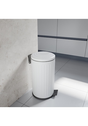 Aqua Bagno Midas Çöp Kovası -pedallı 16 Lt. , Beyaz